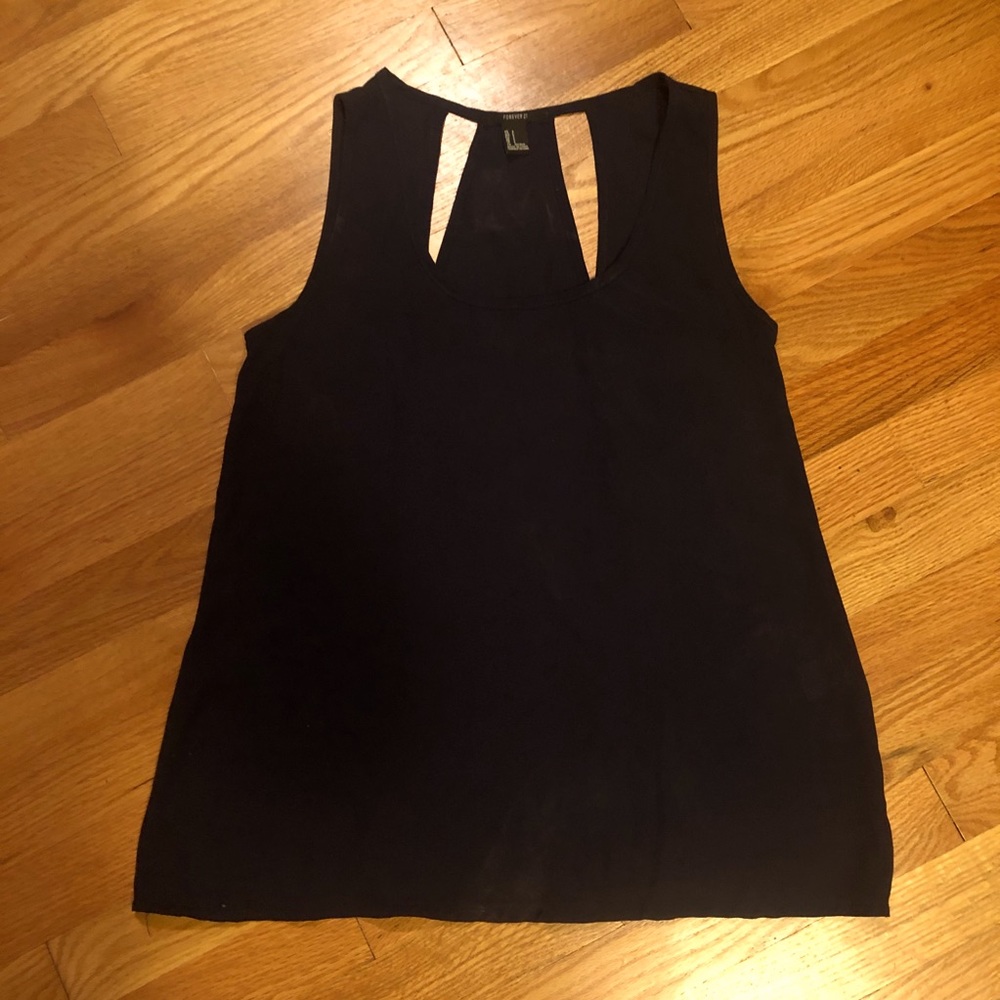 Navy Blue Flowy Tank
